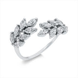 Ring 18 kt WG, 14 Nav. 0,98 ct, TW-vsi