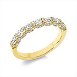 Ring 18 kt GG, 7 Brill. 0,66 ct, TW-si, 74 Brill. 0,31 ct, TW-si