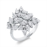 Ring 18 kt WG, 18 Tropfen 1,70 ct, TW-vsi, 18 Brill. 0,11 ct, TW-si
