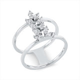 Ring 18 kt WG, 10 Nav. 0,64 ct, TW-vsi