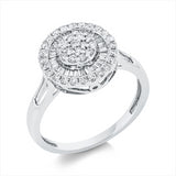 Ring 14 kt WG, 29 Trap. 0,17 ct, TW-pi, 38 Brill. 0,32 ct, TW-pi