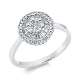 Ring 18 kt WG, 21 Trap. 0,24 ct, TW-si, 35 Brill. 0,22 ct, TW-si