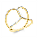 Ring 18 kt GG, 57 Brill. 0,30 ct, TW-si