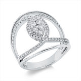 Ring 18 kt WG, 79 Brill. 0,98 ct, TW-si