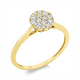 Ring 18 kt GG, 14 Brill. 0,31 ct, TW-si