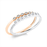 Ring 18 kt WG+RG, 14 Brill. 0,03 ct, TW-si, 28 Brill. 0,05 ct, TW-si