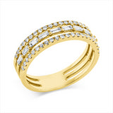 Ring 14 kt GG, 10 Bag. 0,26 ct, TW-si, 44 Brill. 0,27 ct, TW-si