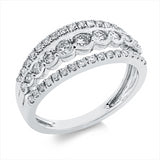 Ring 14 kt WG, 6 Brill. 0,14 ct, TW-si, 4 Brill. 0,21 ct, TW-si, 1 Brill. 0,08 ct, TW-si, 34 Brill. 0,28 ct, TW-si