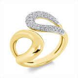 Ring 14 kt GG, 13 Brill. 0,16 ct, TW-si, 45 Brill. 0,34 ct, TW-si