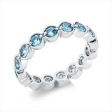 Ring 14 kt WG, 16 Topase 1,93 ct blau