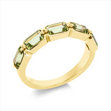 Ring 14 kt GG, 5 Peridot 1,65 ct grün