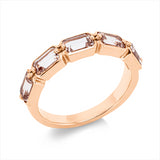 Ring 14 kt RG, 5 Morganit 1,61 ct rosa
