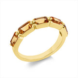 Ring 14 kt GG, 5 Citrin 1,25 ct gelb