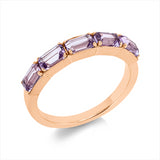 Ring 14 kt RG, 5 Amethyste 1,20 ct pink