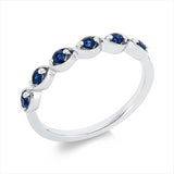 Ring 14 kt WG, 6 Saphire 0,27 ct blau