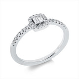 Ring 14 kt WG, 2 Bag. 0,07 ct, TW-si, 30 Brill. 0,19 ct, TW-si