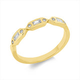 Ring 14 kt GG, 3 Bag. 0,15 ct, TW-si, 6 Brill. 0,05 ct, TW-si