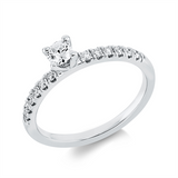 Ring 18 kt WG, 1 Brill. 0,20 ct, TW-si, 12 Brill. 0,17 ct, TW-si