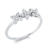 Ring 18 kt WG, 12 Brill. 0,41 ct, I-pi, 3 Brill. 0,04 ct, I-pi