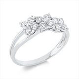Ring 18 kt WG, 12 Brill. 0,62 ct, W-si