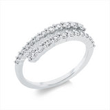 Ring 18 kt WG, 2 Brill. 0,11 ct, W-si, 22 Brill. 0,49 ct, W-si