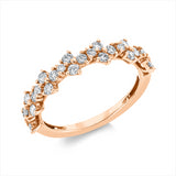Ring 18 kt RG, 21 Brill. 0,56 ct, I-si, 7 Brill. 0,09 ct, I-si