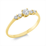 Ring 18 kt GG, 1 Brill. 0,18 ct, TW-si, 4 Brill. 0,11 ct, TW-si