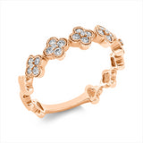 Ring 18 kt RG, 20 Brill. 0,31 ct, I-si, 5 Brill. 0,02 ct, I-si