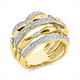 Ring 18 kt GG, 19 Brill. 0,51 ct, F-vsi/si, 48 Brill. 0,63 ct, F-vsi/si