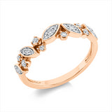 Ring 18 kt RG, 12 Brill. 0,23 ct, TW-si, 10 Brill. 0,04 ct, TW-si