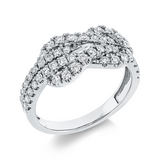 Ring 18 kt WG, 19 Brill. 0,43 ct, F-vsi, 32 Brill. 0,51 ct, F-vsi