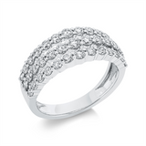 Ring 18 kt WG, 17 Brill. 0,79 ct, TW-si, 22 Brill. 0,68 ct, TW-si