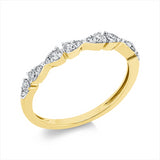 Ring 18 kt GG, Fassung rhodiniert, 8 Brill. 0,31 ct, TW-si, 8 Brill. 0,04 ct, TW-si