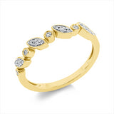 Ring 18 kt GG, Fassung rhodiniert, 9 Brill. 0,14 ct, F-vsi/si, 8 Brill. 0,03 ct, F-vsi/si