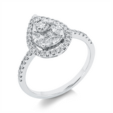 Ring 18 kt WG, 16 Brill. 0,29 ct,26 Brill. 0,17 ct, TW-si, 4 Princ. 0,10 ct, 3 Nav. 0,28 ct, F-vsi/si,