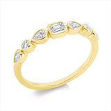 Ring 18 kt GG, 4 Tropfen 0,22 ct, TW-si, 1 Sm.schliff 0,15 ct, TW-si, 2 Brill. 0,07 ct, TW-si