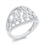 Ring 18 kt WG, 26 Brill. 0,23 ct, TW-si, 10 Brill. 0,39 ct, TW-si, 7 Brill. 0,52 ct, TW-si, 31 Brill. 0,16 ct, TW-si