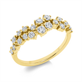 Ring 18 kt GG, 3 Brill. 0,20 ct, F-vsi, 1 Brill. 0,09 ct, F-vsi, 15 Brill. 0,49 ct, F-vsi