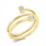 Ring 18 kt GG, 2 Sm.schliff 0,27 ct, F-vsi/si