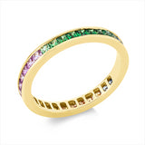 Ring 18 kt GG, 35 Saphire 1,35 ct fancy