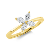 Ring 18 kt GG, 4 Nav. 0,50 ct, TW-vsi/si