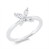 Ring 18 kt WG, 4 Nav. 0,45 ct, TW-vsi/si