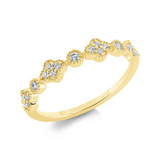 Ring 18 kt GG, 3 Brill. 0,06 ct, TW-si, 16 Brill. 0,12 ct, TW-si