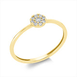 Ring 18 kt GG, 1 Brill. 0,03 ct, TW-si, 8 Brill. 0,07 ct, TW-si