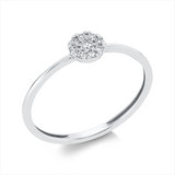 Ring 18 kt WG, 1 Brill. 0,03 ct, TW-si, 8 Brill. 0,07 ct, TW-si