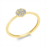 Ring 18 kt GG, Fassung rhodiniert, 1 Brill. 0,05 ct, TW-si, 8 Brill. 0,10 ct, TW-si
