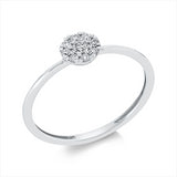 Ring 18 kt WG, 1 Brill. 0,05 ct, TW-si, 8 Brill. 0,10 ct, TW-si