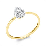 Ring 18 kt GG, Fassung rhodiniert, 1 Brill. 0,03 ct, TW-si, 8 Brill. 0,12 ct, TW-si