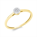Ring 18 kt GG, 1 Brill. 0,03 ct, TW-si, 6 Brill. 0,08 ct, TW-si