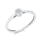 Ring 18 kt WG, 1 Brill. 0,03 ct, TW-si, 6 Brill. 0,08 ct, TW-si